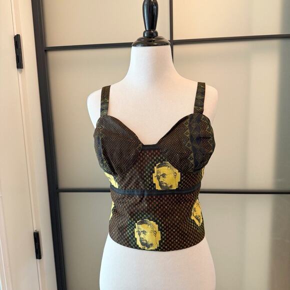 Women’s African Print Ethnic Malcom X Tank Top Bustier Handmade Women’s M/L - Picture 3 of 15